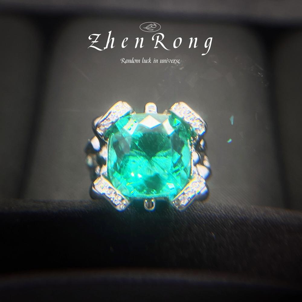 Blue Topaz Large Carat Emerald Cut Big Diamond Amethyst Yellow Gemstone Bow Adjustable Jewelry adjustable