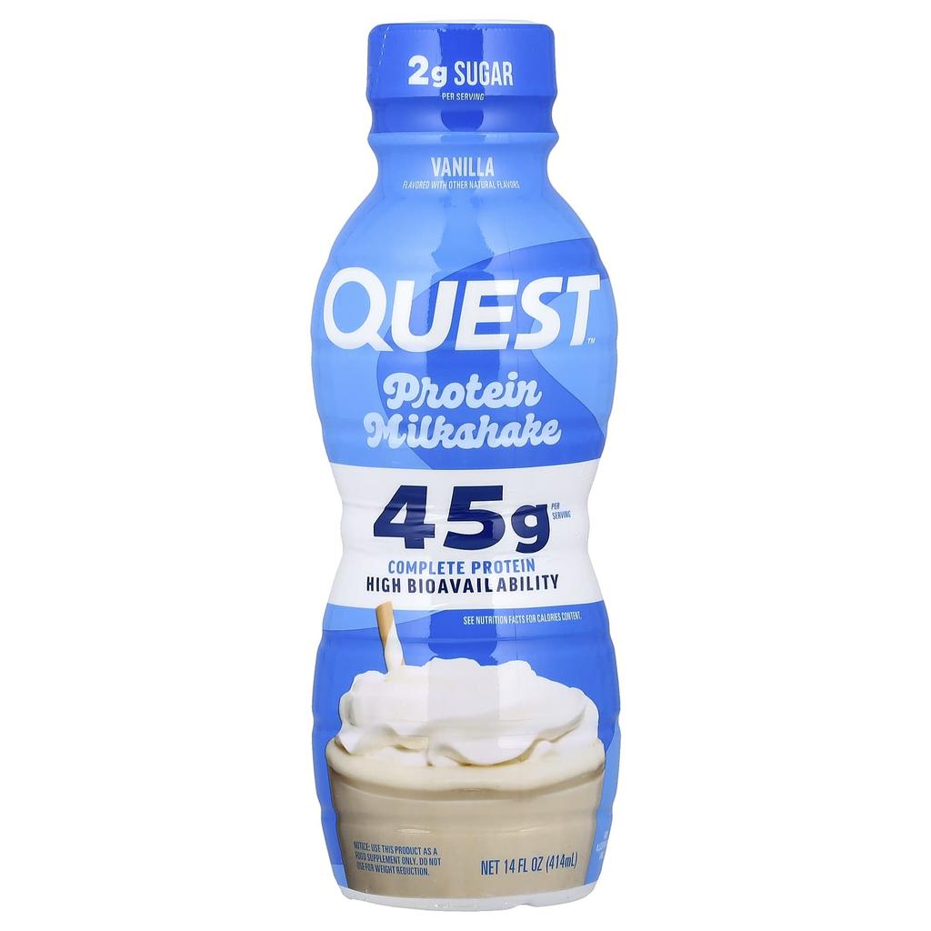 Quest Nutrition Protein Milk Shake, Vanilla, 4 Bottles, 414ml (14 Fl Oz) Each