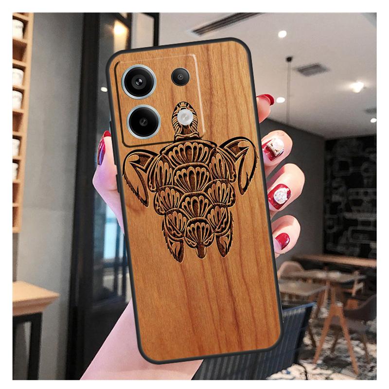 Turtle Wood Pattern Case For Xiaomi Redmi Note 11 9 10 12 13 Pro Plus 12S 11S 10S 9S Redmi 12 10C 12C 13C Cover