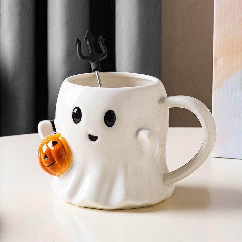 600ML Halloween Ghost Ceramic Mug – Funny Coffee Cup for Kids & Adults, Holiday Gift