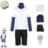 Hunter X Hunter Killua Zoldyck Cosplay Costume Number 99 Badge Halloween Christmas Party Cosplay Suit Shirt Short White Wig