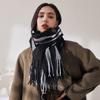 Plaid scarf women's 2025 autumn and winter imitation cashmere scarf medium length warm scarf shawl sweet scarf
