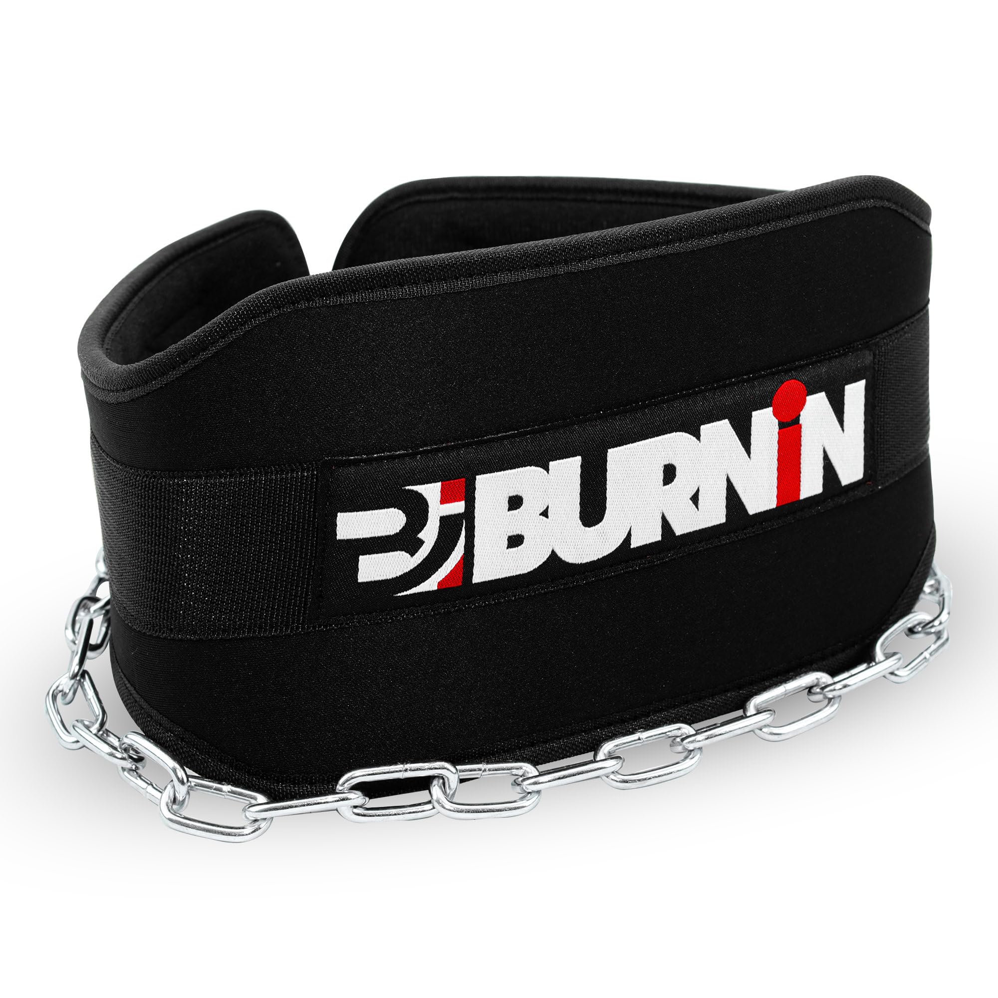 

BURNIN Dipping Belt with Weight Chain for Strength Unibody Power Belt for and Weighted Waist Unisex Training, Design, Pull-Ups, Dips, Support, чёрный