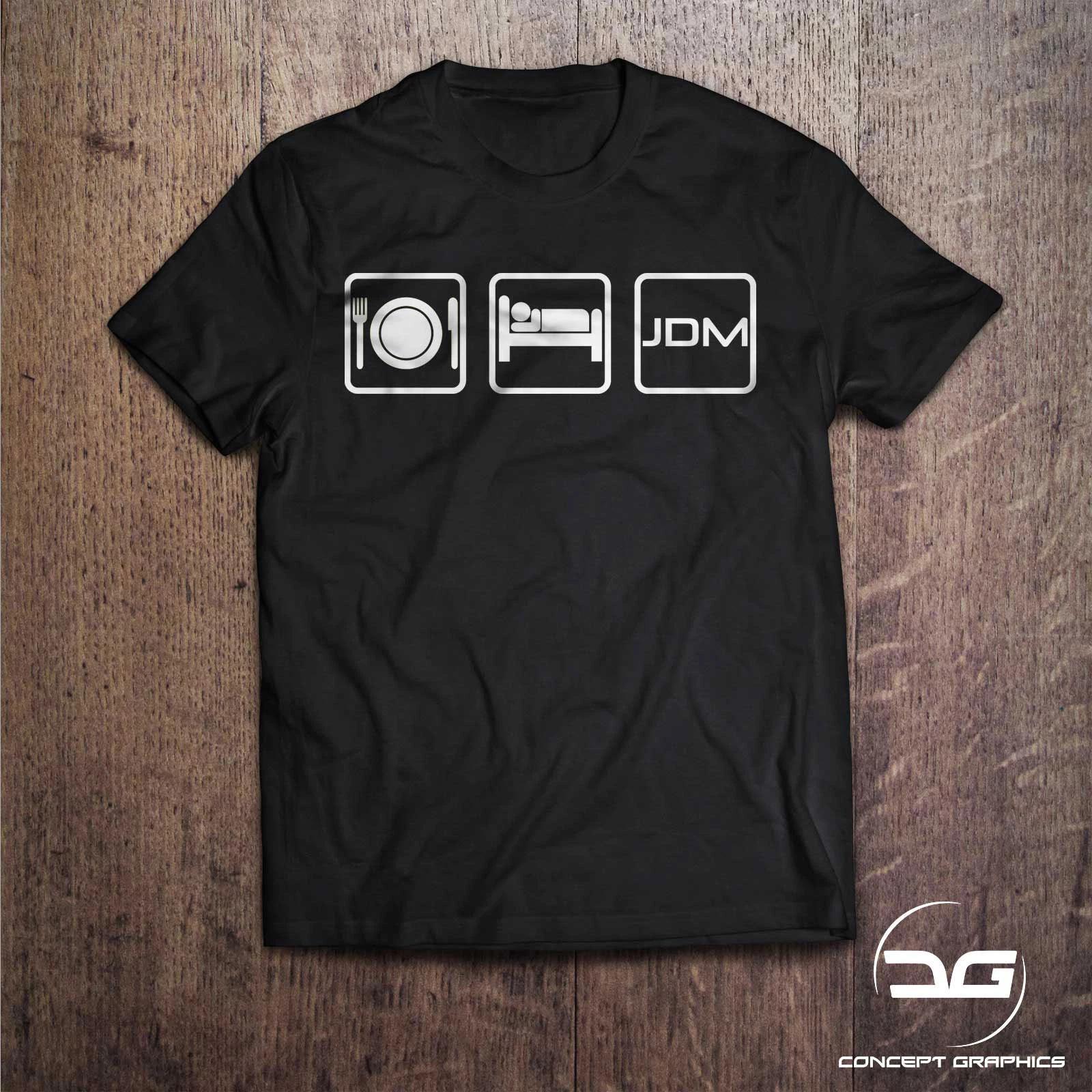 Eat Sleep JDM Mens Black T Shirt Funny Drift Honda Mazda Rally DUB Novelty Gifts 4XL