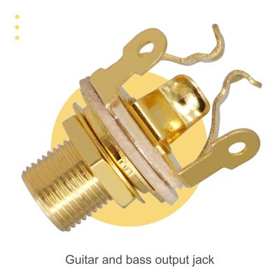 1/4 Gitarrenbuchse Mono Eingangsbuchse Metall E-Gitarren Ersatz Mono Eingangs- oder Ausgangsbuchse Klinkenbuchse 6,35mm Gitarrenteil