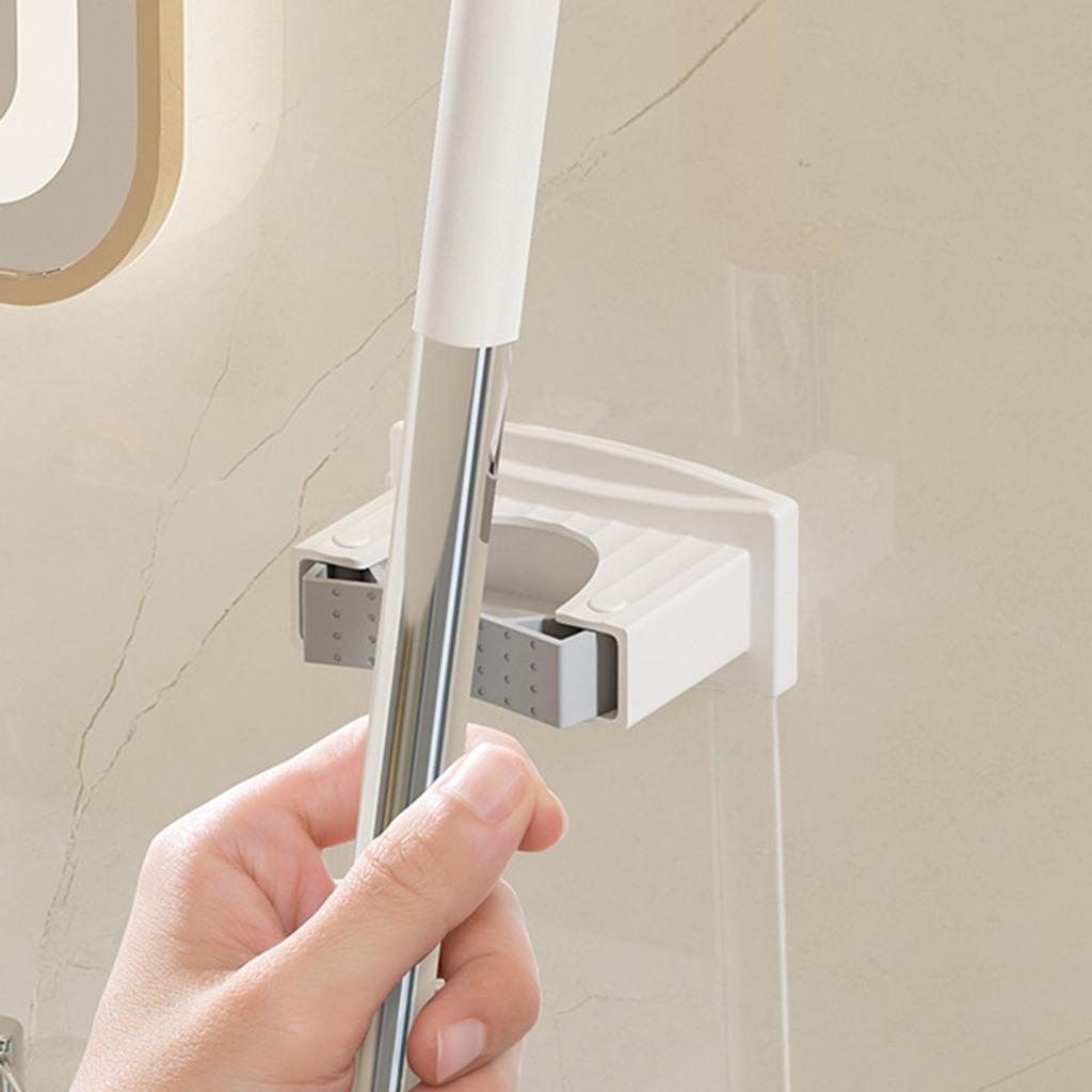 2pcs Wall Mounted Mop & Brooms Organizers Wall Hanging Mop Hanger No Drilling Garden Tool Storage Rack Space Saving