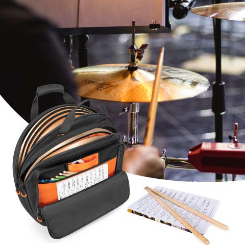 Damero Cymbal Bag Backpack, Fits Up To 22-inch Cymbals, Double-Layer Cymbal Case with 6mm Padded Dividers and Stick Storage Pocket