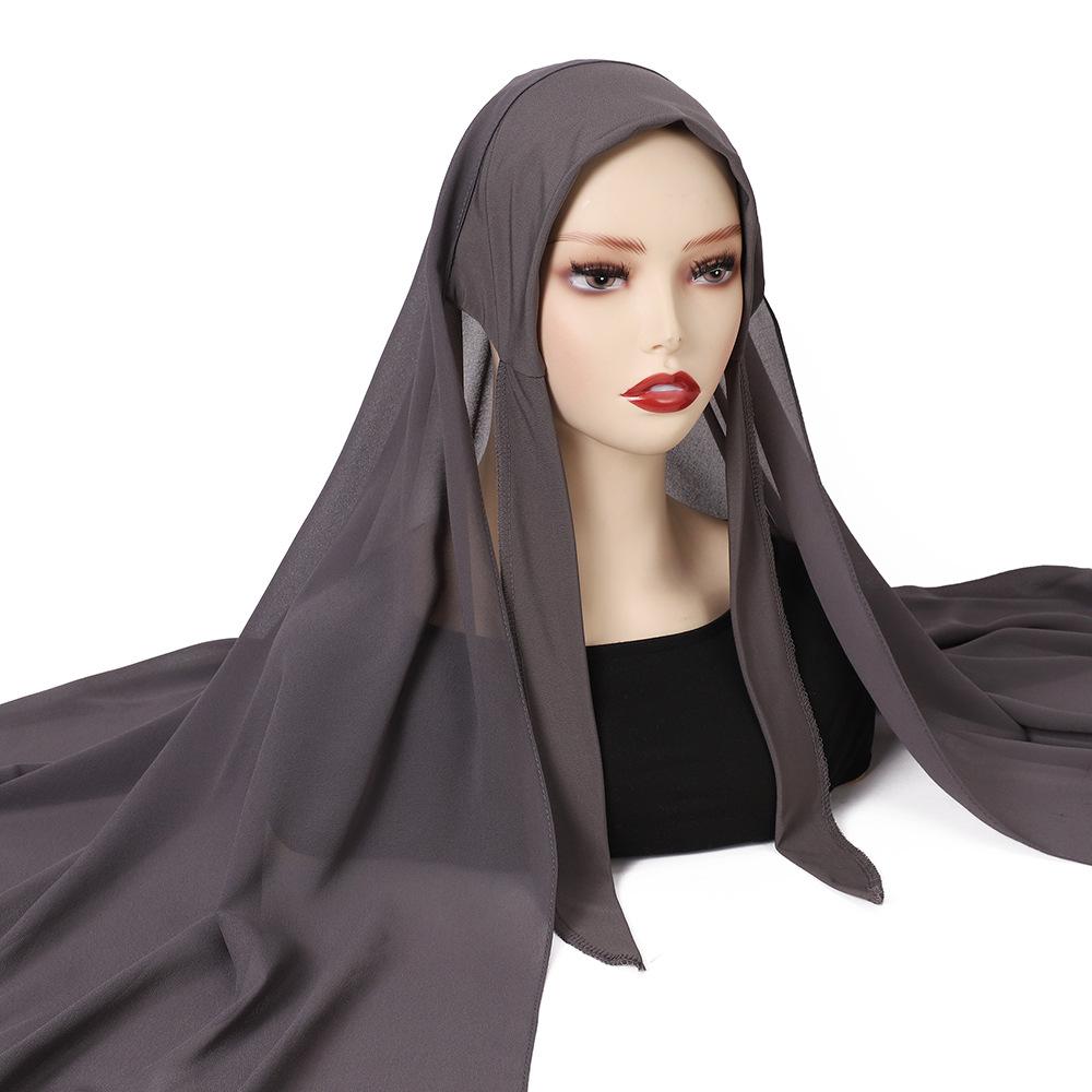 Quick pullover headscarf, pearl chiffon, convenient headscarf, scarf, lazy headscarf set.