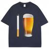Funny Meme Tshirt Cigarette And Beer Humor Joke Print T Shirt Unisex Unisex Fashion Oversized Cotton Casual Short Sleeve Streetwear