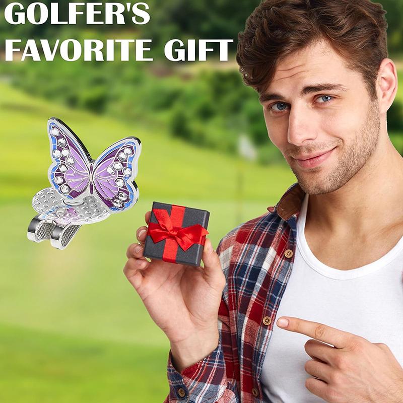 Marker do czapki z daszkiem w kształcie motyla z cyrkoniami z magnetycznym klipsem do kapelusza, odporny na rdzę, trwały marker dla miłośników golfa mężczyzn i kobiet