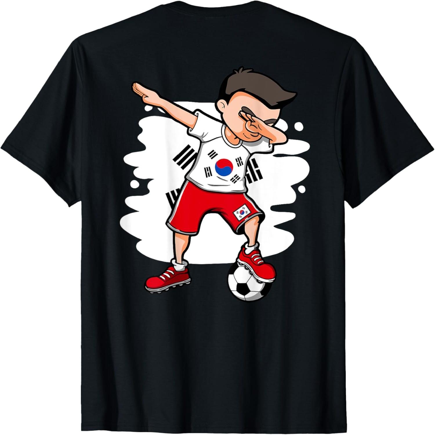 Dabbing Soccer Boy - South Korea Jersey Korean Football Fans T-Shirt(1) S