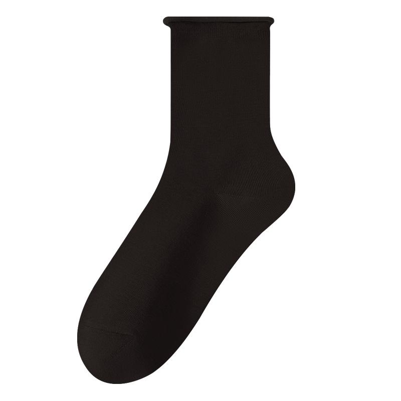 

Women s socks, spring and autumn style, mid-calf, seamless, pure cotton, odor-resistant, white, for girls, autumn and winter, long cotton socks for No Specifications чорний