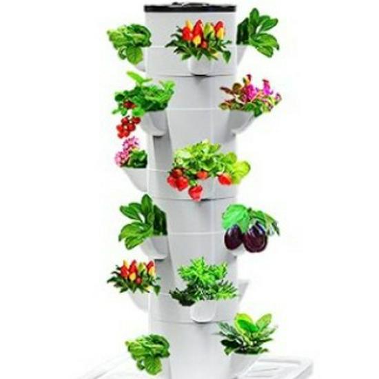 Cross-border Hydroponic Vertical Tower: Soilless Cultivation with Plant Lights, Available in 10, 15, 20, 25, and 30 Holes for Vegetable Growth.