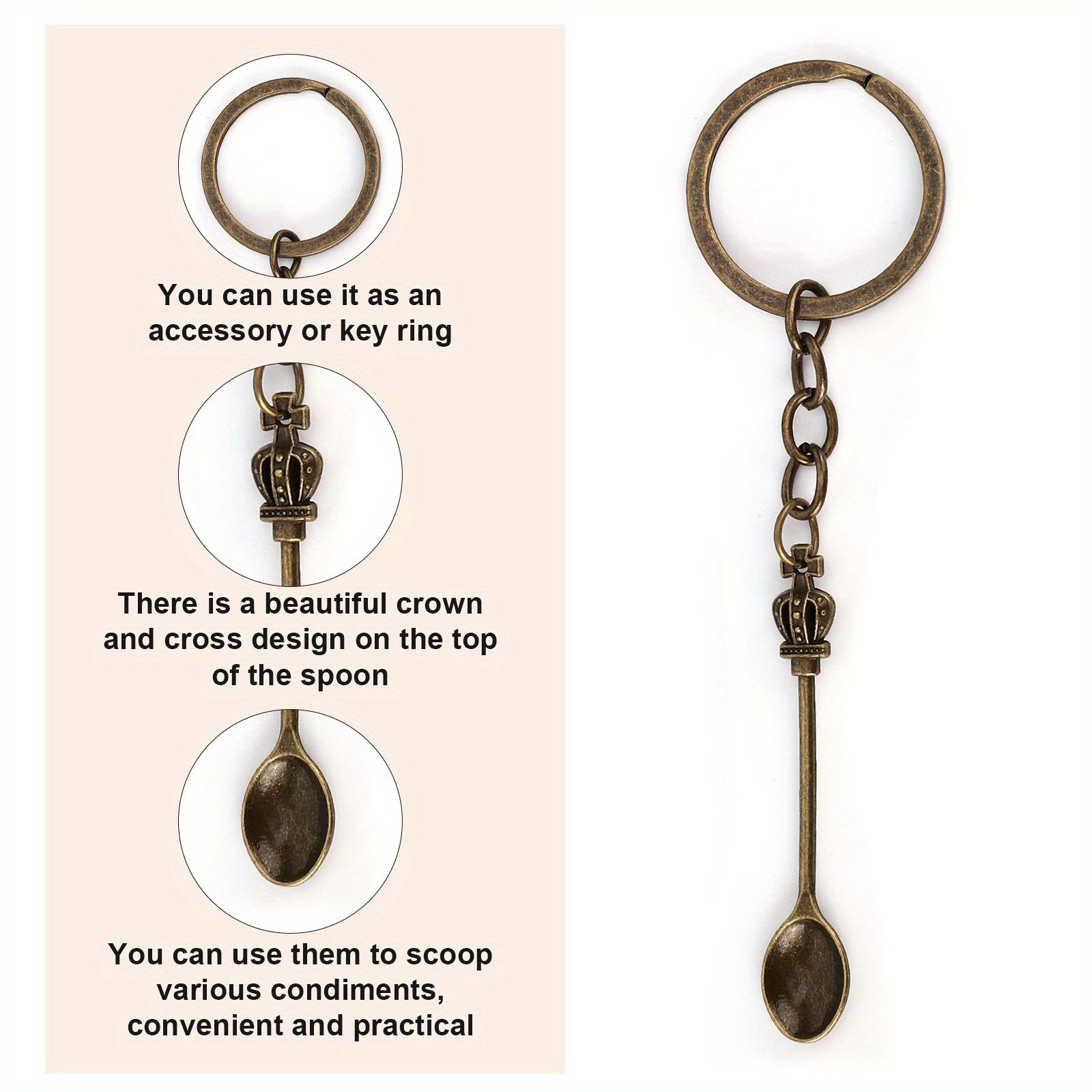 

Мини Брелоки-Ложки в виде Короны - Цинковый Сплав, Элегантный Дизайн Короны Короля и Королевы, Идеальны для Изготовления Ювелирных Изделий и Чайных Аксессуаров, Аксессуары для Брелоков