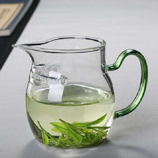 Heat-Resistant Glass Tea Infuser Pot with Integrated Filter and Fairness Cup