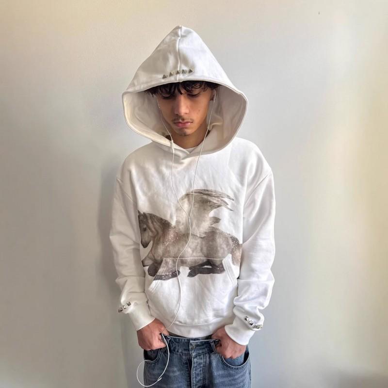 Casual Oversized Hoodie With Animal Print Streetwear Style Teens Young Adults Loose Fit Long Sleeve Pullover