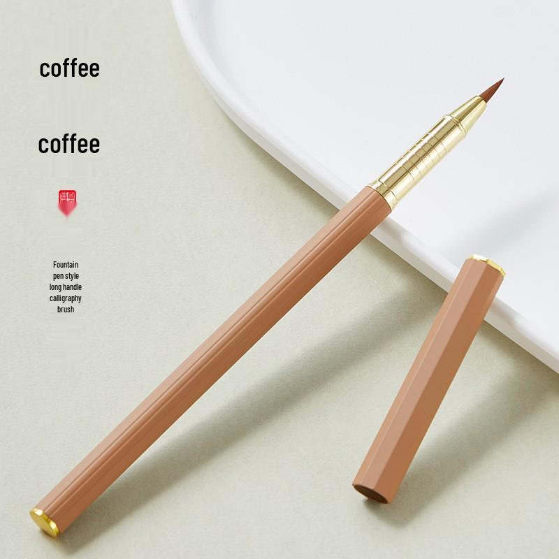Morandi-Stil Tragbarer Füllfederhalter für Kalligraphie, Weicher Pinsel, Nachfüllbare Tinte, Feine Spitze, Perfekt für Kleine Regelschrift und Sutra-Abschrift.