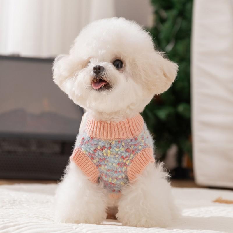 Pet Dog Sweater Winter Small Bear Print Knit Jumper Bichon Frise Teddy 4-Legged Warm Coat