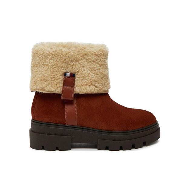 Ботинки Tommy Hilfiger из искусственной замши с отворотом FW0FW08158 коричневые