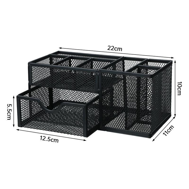 Creative Iron Large-capacity Pen Container Office Desktop Multifunctional Organizer Student Desktop Metal Storage Pen Container