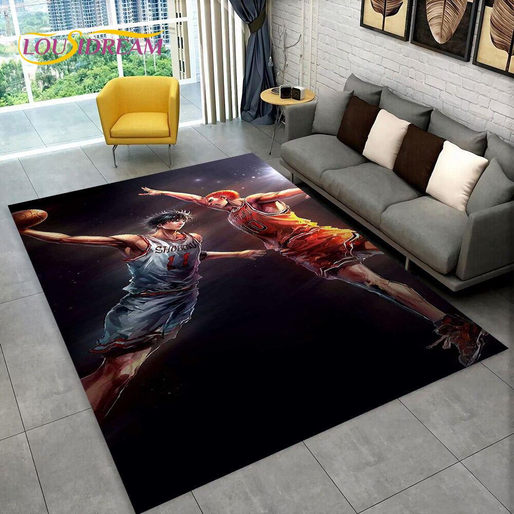Tappeto Area Slam Dunk Anime Cartone Animato Giapponese, Tappeto per Soggiorno Camera da Letto Divano Zerbino Decorazione, Tappetino Antiscivolo per Bambini
