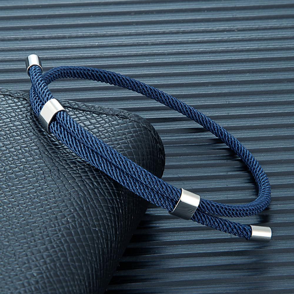 Simple Men Women Bracelet 3mm Durable Marine Rope With Polished Steel Closure Jewelry Summer Beach Gifts