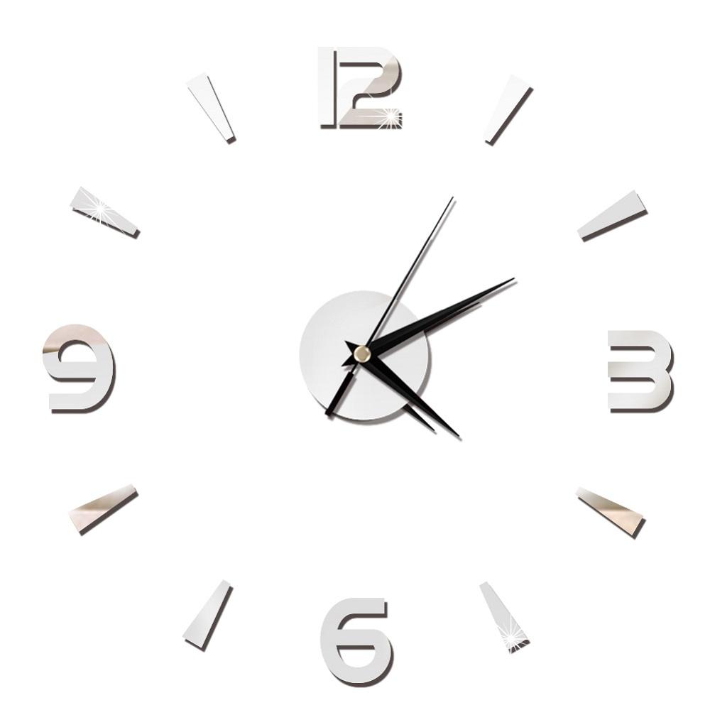 27inch Nordic Wall Clock Dining Restaurant Cafe Decorative Clocks Acrylic Mirror Wall Sticker Silent Quartz Watch Home Decor