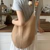 Mesh Beach Bag Knit Summer Hobo Bag Vacation Boho Tote Bag for Women Crochet Tote Bag