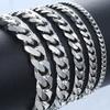 3/5/7/9MM Classic Stainless Steel Chain Bracelet For Men Women Punk Cuban Chain Wrap Bangle Waterproof Never Fade Jewelry