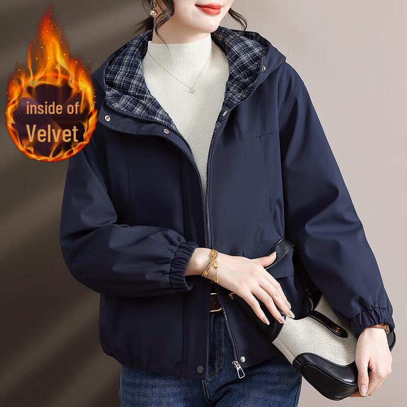 

Женская зимняя куртка средней длины с флисовой подкладкой 2XL