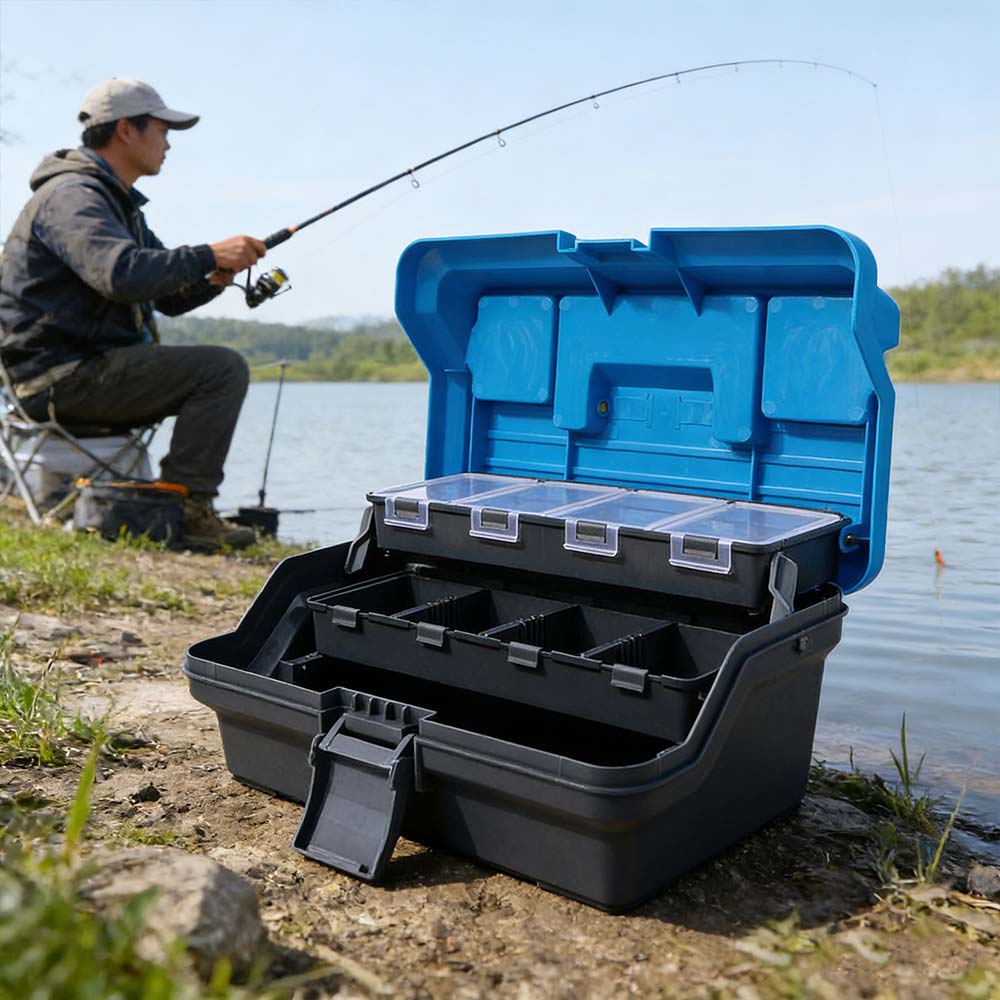 3 Layers Fishing Gear Box With Handle Hardware Storage Box Fishing Tackle Box  Fishing Supplies