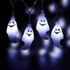 LED Ghost String Lights - Halloween Decorative Hanging Lights, Battery-Powered with 20 Small Colorful LEDs