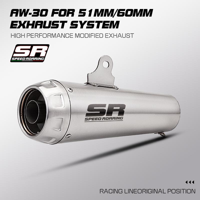 51/60mm Motorcycle Exhaust Muffler for ZX6R ZX4R, MT07, FZ25, NMAX, GY125, Z650, GSX8S, XL750,AW30 Escape Muffler with Db
