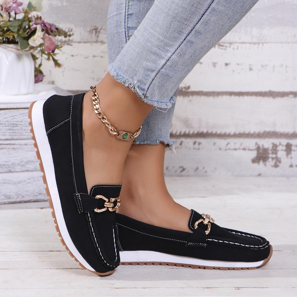 Fashion Ladies Shoes 2025 New Slip On Women's Flats Autumn Round Toe Solid Solft Sole Casual Flat Comfortable Loafers Zapatillas Mujer
