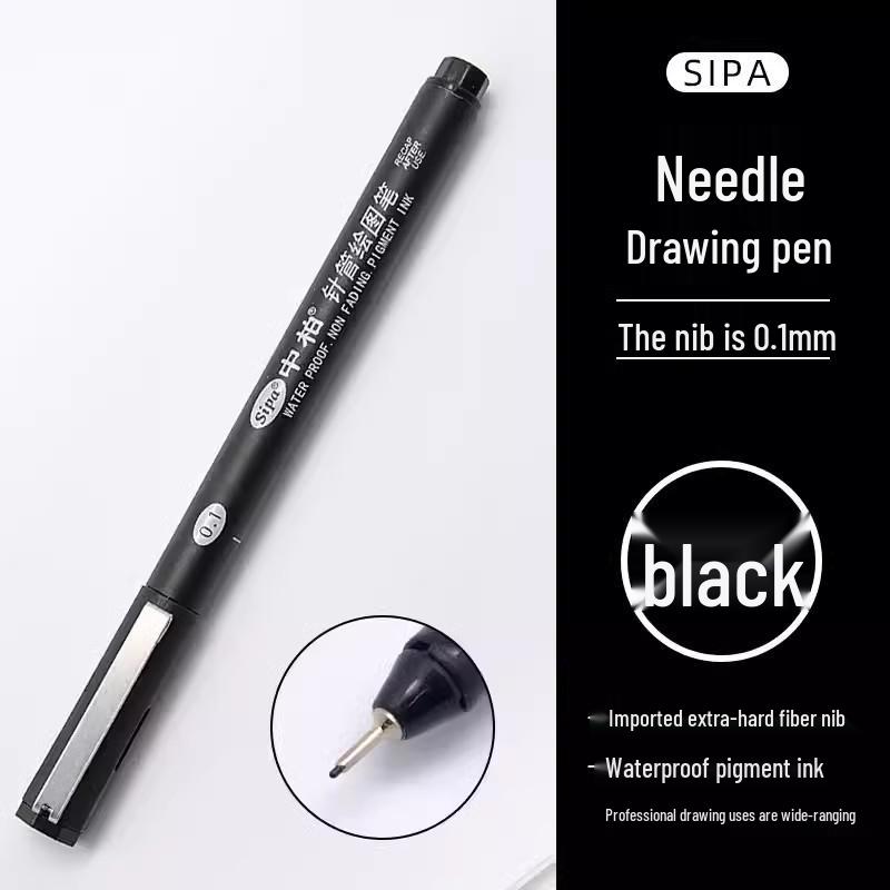 Zhongbai Waterproof Fine Liner Pen Set, 0.05-0.8 mm, for Drawing, Manga, and Hand-Painting.