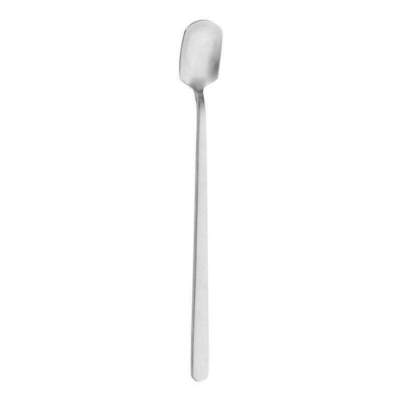 Square Head Stirring Spoon Small Teaspoon Metal Steel Tableware Easy To Clean