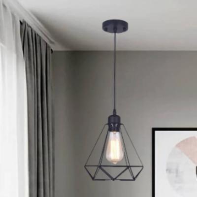 Neue Loft Industrial Pendelleuchte LED Kronleuchter ST64 Glühbirne Schwarzer Metalldraht Käfig Hängelampenschirm Wandleuchte