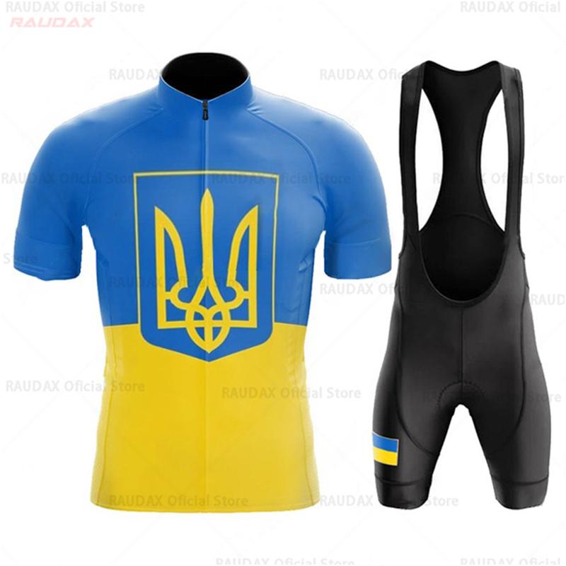 

2026 Літній Дихаючий Велосипедний Костюм Комплект Збірна України зі Спорту Короткий Рукав Велосипедна Джерсі Костюм Чоловічий Для Активного Відпочинку на Велосипеді Одяг для Гірського Велосипеда S