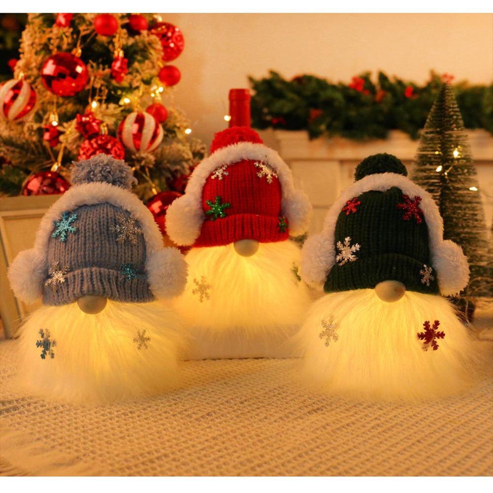 New Sled Faceless Dwarf Doll Elf 2025 Christmas Glowing Dwarf Dolll Ski 28cm Christmas Ornamental Home Decorative
