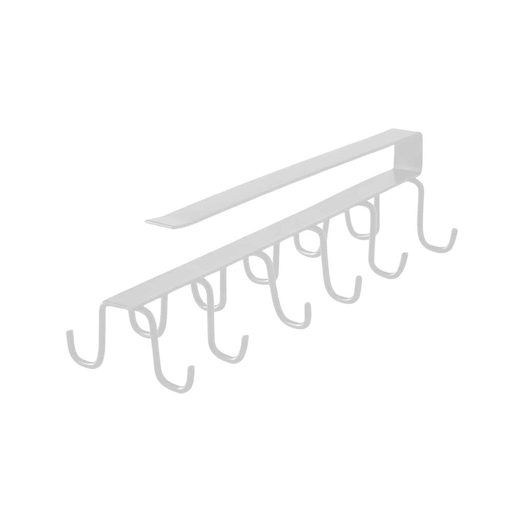 Vas pohártartó szekrény alatt - kávéspohár bögretartó konyhai kétsoros kampós-akasztós kampós állvány