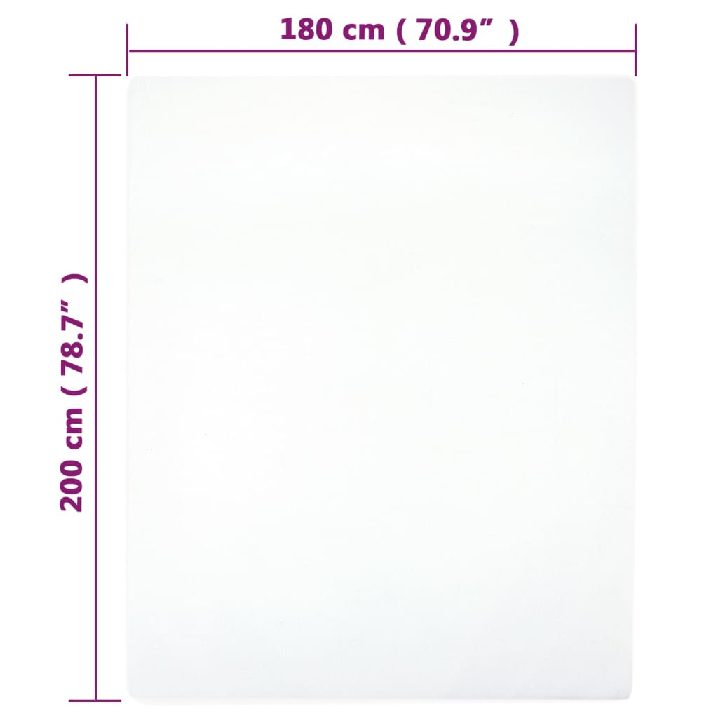 Vidaxl Fitted Sheet, White, 180X200 Cm, Cotton Jersey