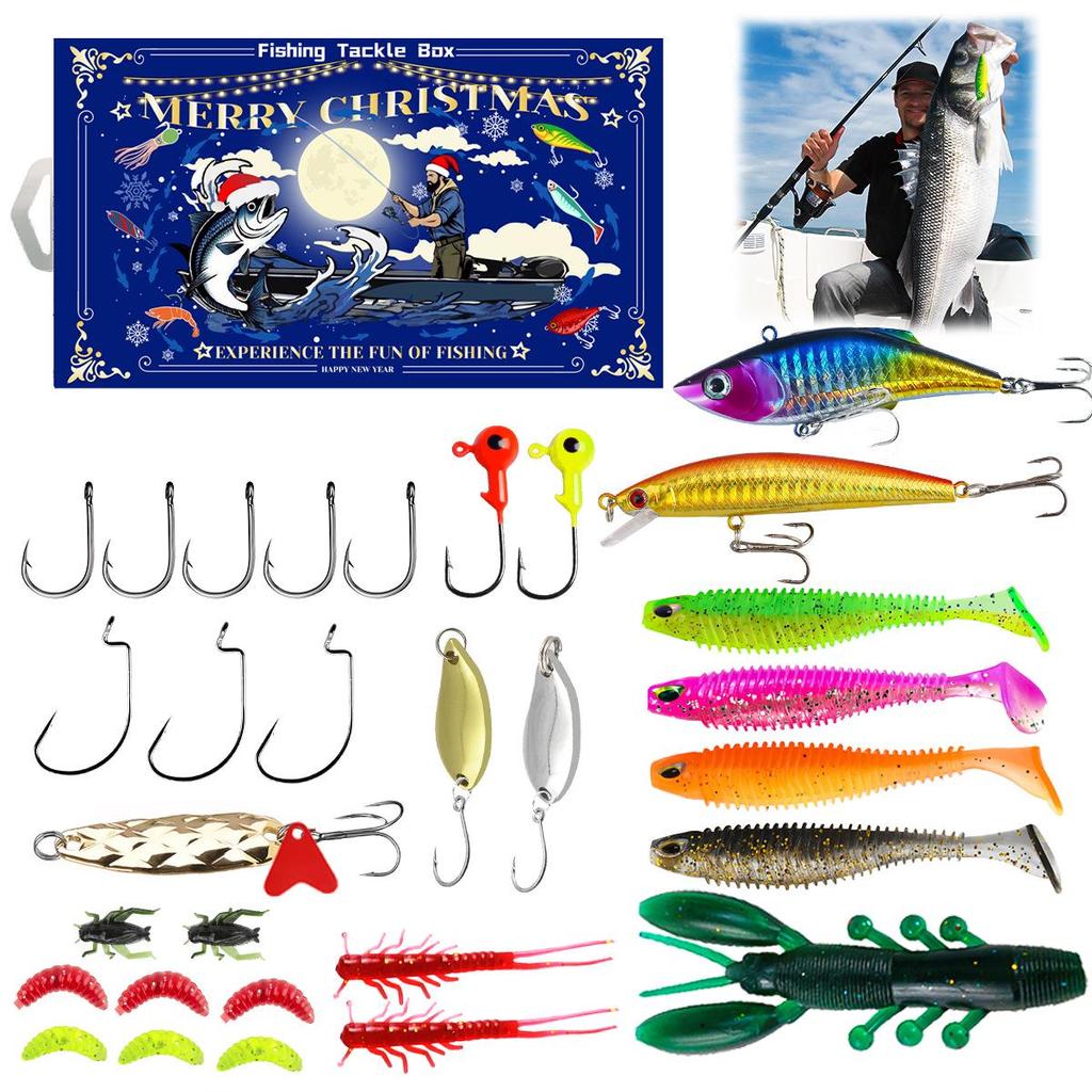 Creative Christmas Fishing Lure Set: Freshwater Trout, Bass & Salmon Hard Baits with Hooks