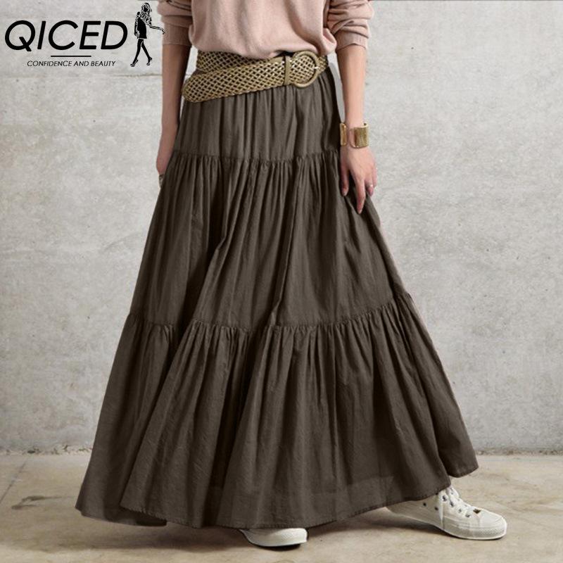 

QICED Женская Модная Повседневная Летняя Весенняя Юбка XXXL коричневый