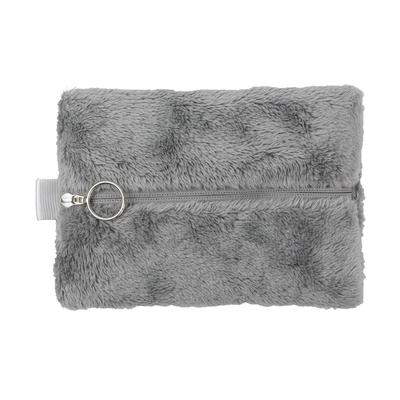 [aso] Fluff Pouch, Small, Accessory PouchCosmetic Pouch, Fluffy Faux Fur (Gray, Small) Se-fp280-gr-s