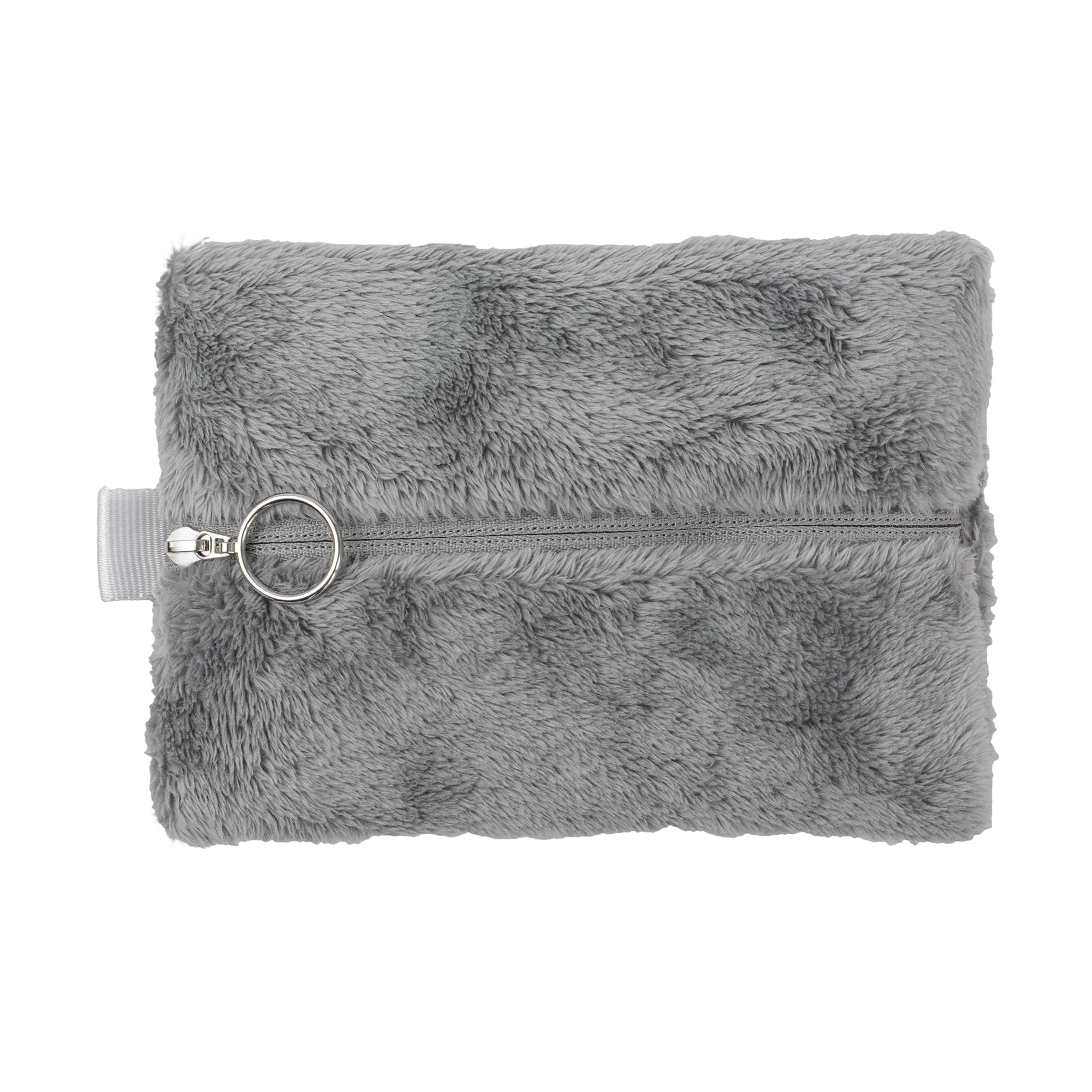 

[aso] Fluff Pouch, Small, Accessory PouchCosmetic Pouch, Fluffy Faux Fur (Gray, Small) se-fp280-gr-s