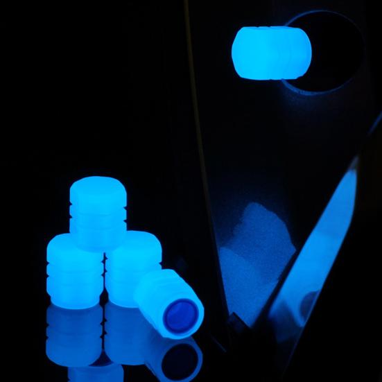 12Pcs Luminous Tire Valve Stem Caps Mini Size Universal Easy Installation Fluorescent Glowing