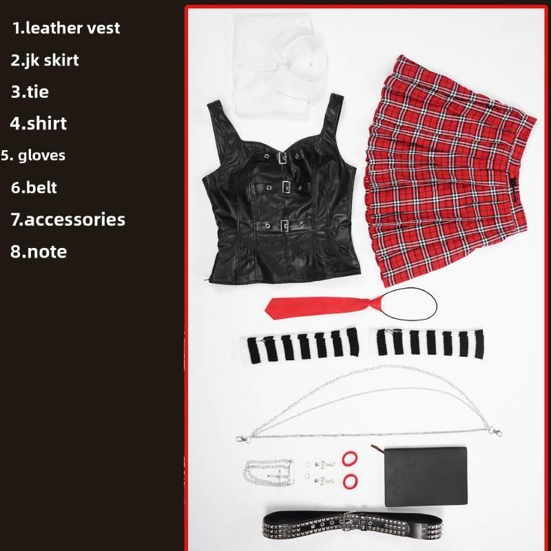 Костюм Косплей Миса Миса из Тетрадь Смерти для Женщин со Смесью Спандекса для Хэллоуина Аниме Ролевые Игры XXXL