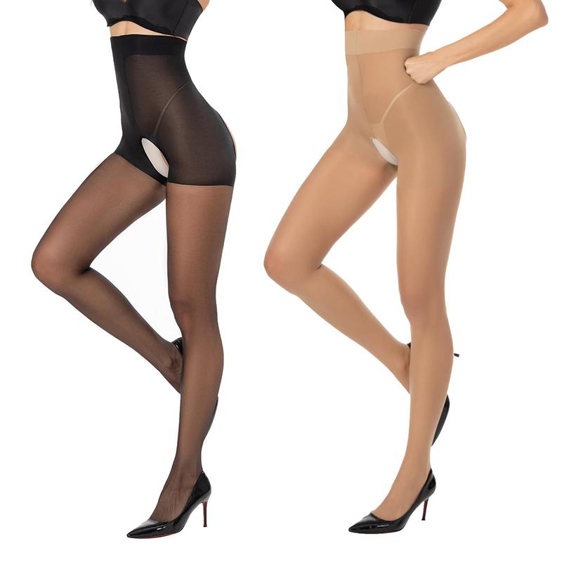 

Kave 2 пары колготок без ластовицы для женщин, утягивающие живот, с высокой талией, прозрачные колготки, колготки с верхней частью, сексуальные леггинсы S 40-55kg