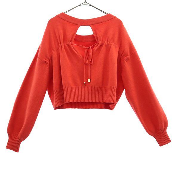 Nieużywany Diagram sweter z długim rękawem dzianinowy 36 Czerwony sweter Kobiety Używany