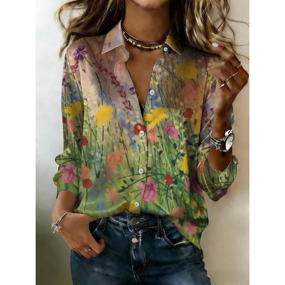 

Women s button-down collar design, suitable for daily wear, suitable for all seasons S